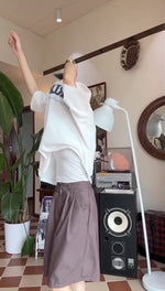 아메리칸 레트로 라펠 지퍼 반소매