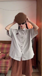 American simple striped shirt