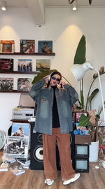 復古小狗牛仔襯衫