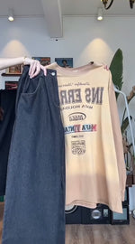 Retro distressed round neck printed sweatshirt