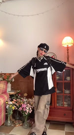 아메리칸 레트로 패치워크 반소매