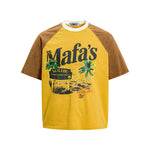 Color-blocked raglan short-sleeved shirt