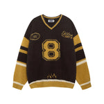 Retro contrasting color sweater