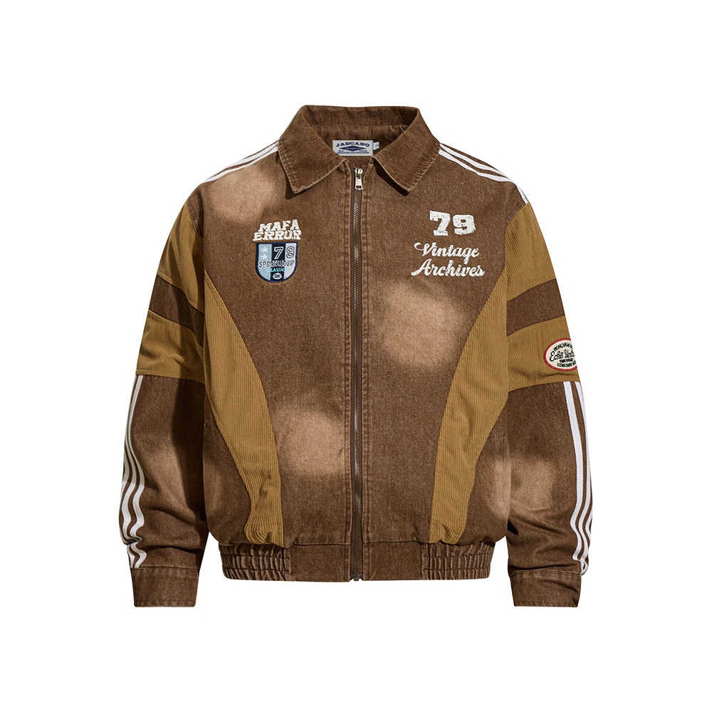 레트로 레터링 캐주얼 재킷