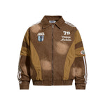 레트로 레터링 캐주얼 재킷