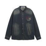 Washed colored denim shirt