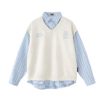 復古拼接假兩件衛衣