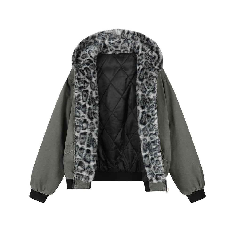 Patchwork cotton-padded jacket