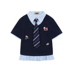 American style fake two-piece short sleeves (women's)