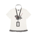 Spliced design short sleeves (women's)