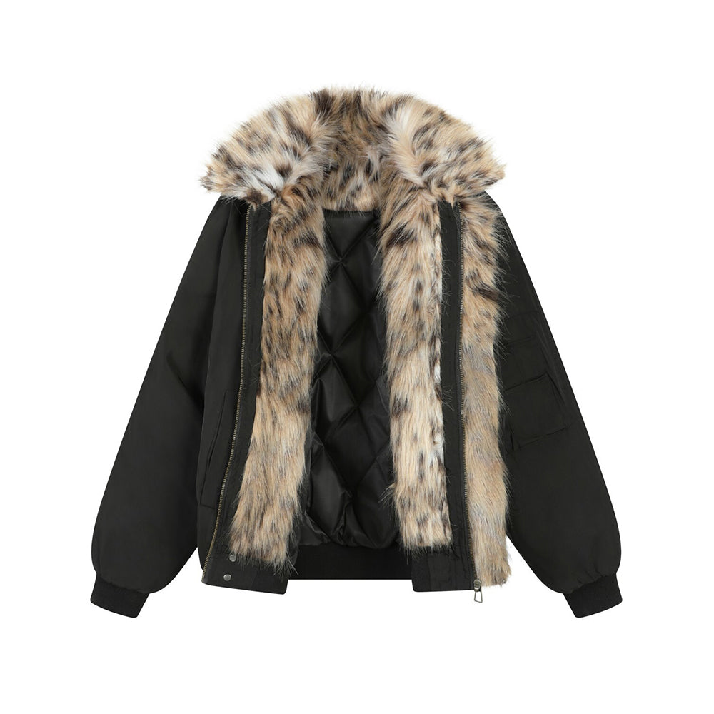 Patchwork cotton-padded jacket