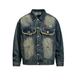 Washed Embroidered Casual Jacket
