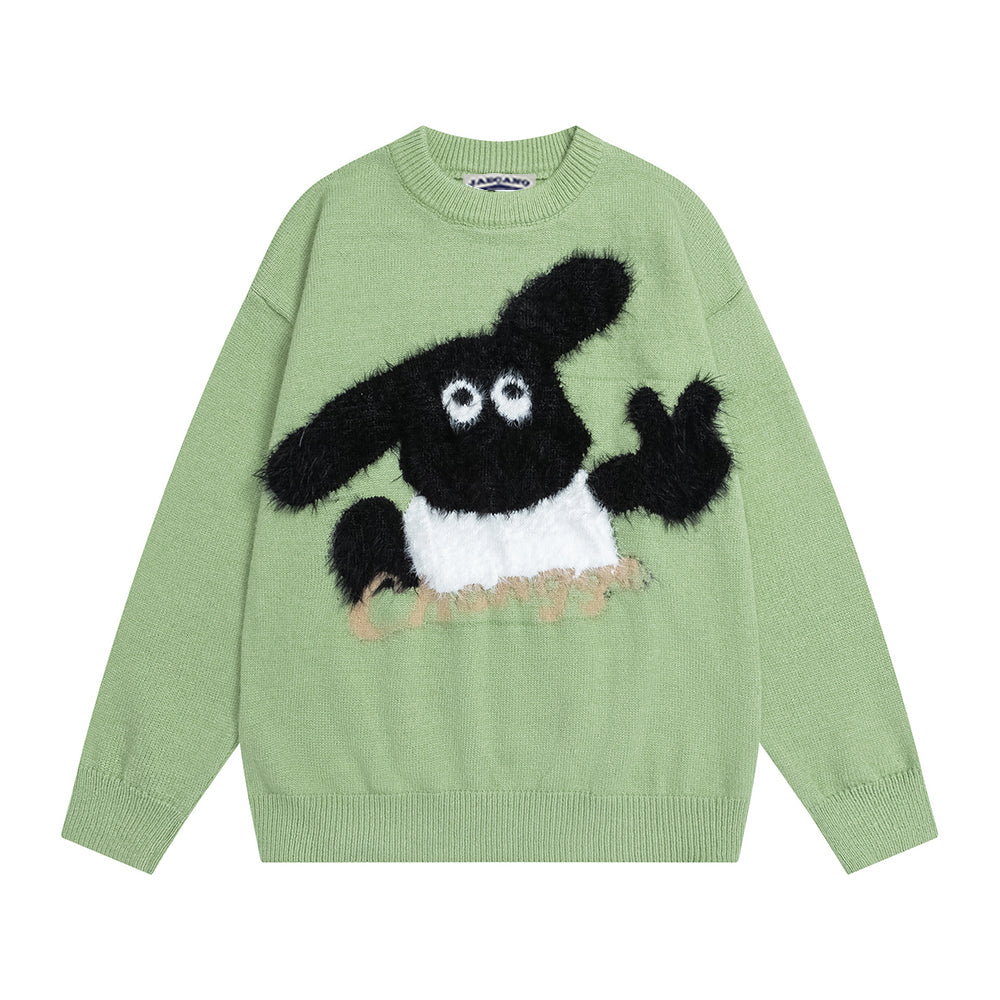 撞色可愛針織衫