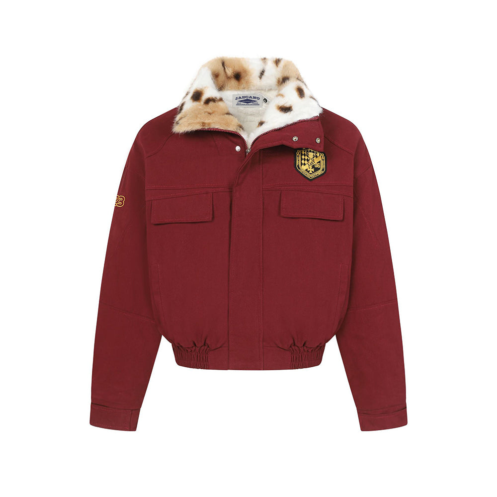 機車刺綉棉服外套