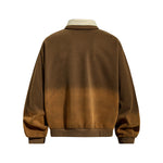 Retro collared faux two-piece sweatshirt