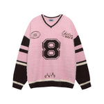 Retro contrasting color sweater