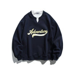 Solid color faux two-piece sweatshirt