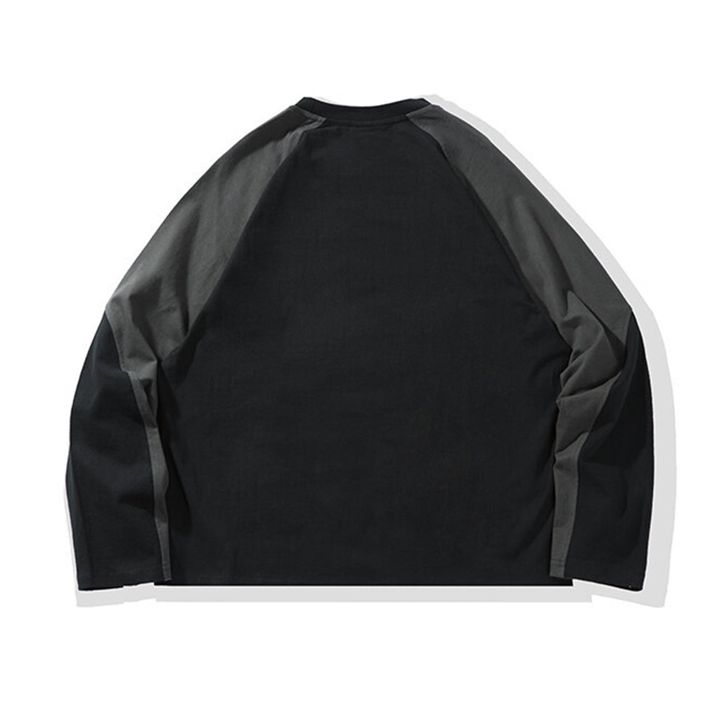 Contrast color stitching sweatshirt