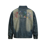Washed Embroidered Casual Jacket
