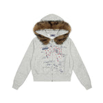 Retro hooded sweatshirt jacket