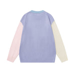 Contrast color pullover sweater
