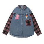 빈티지 패치워크 데님 재킷