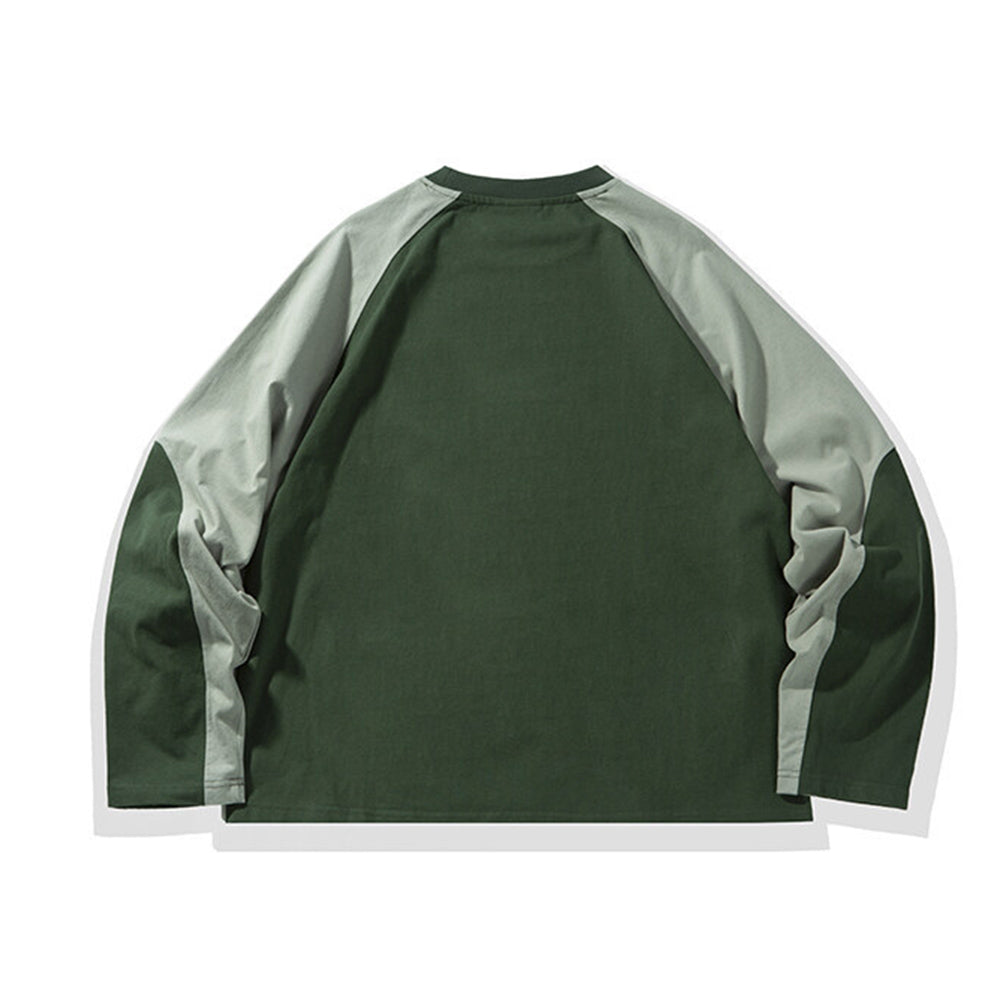 Contrast color stitching sweatshirt